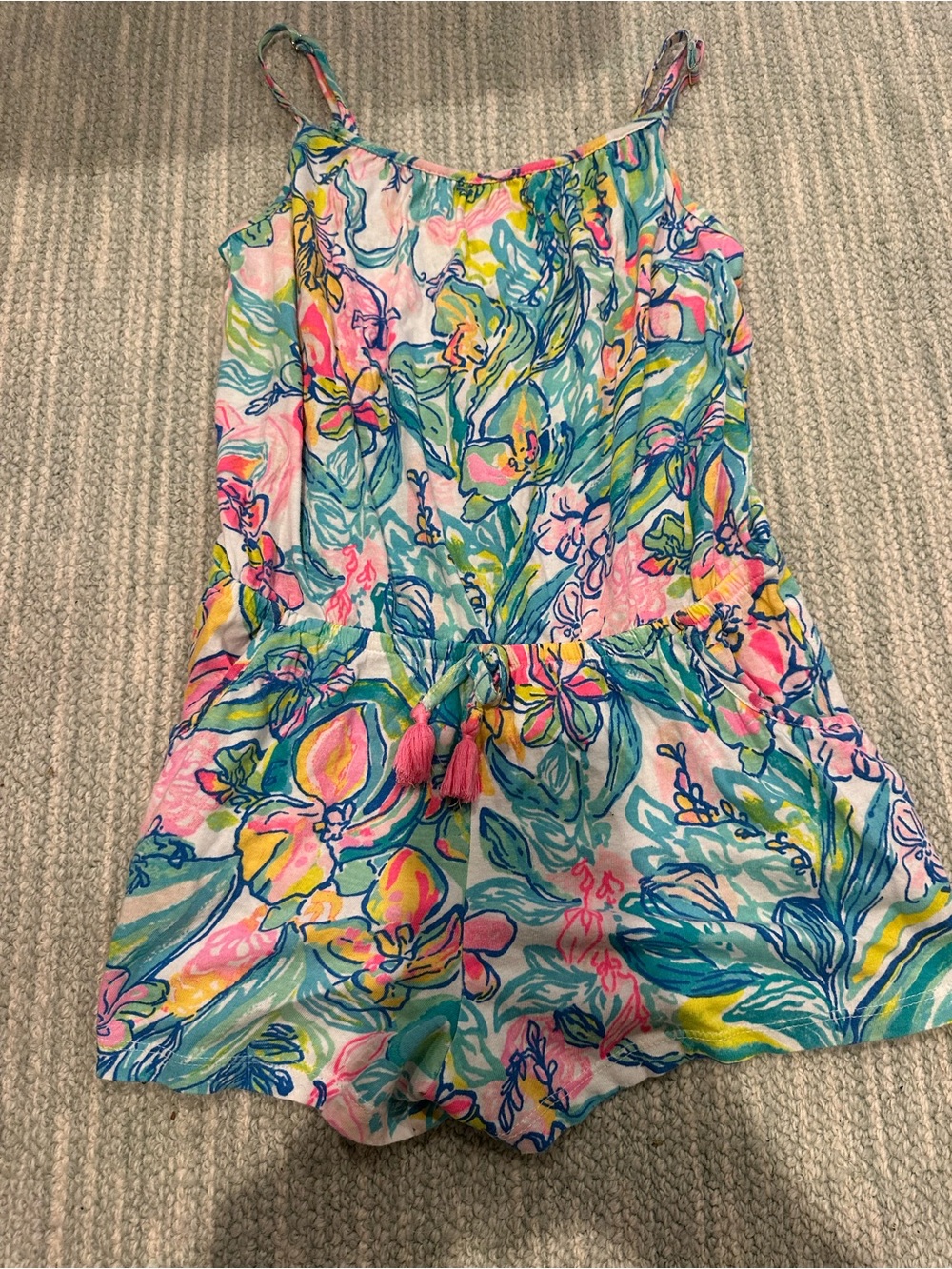 Kids Floral Print One-Piece Romper in Multicolor